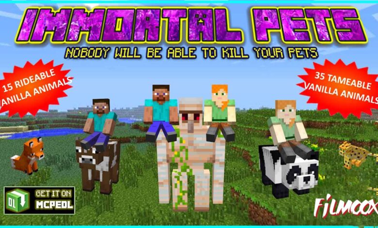 ماين كرافت مود Immortal Pets