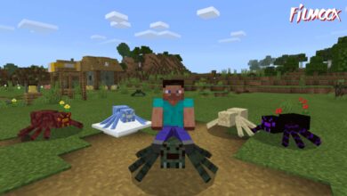 ماين كرافت مود Mountable Spiders