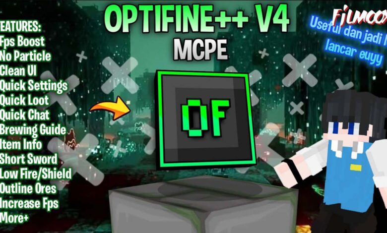 ماين كرافت مود Optifine++ V4