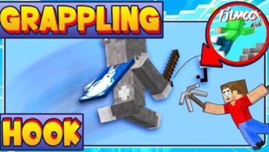 ماين كرافت مود Realistic Grapple Hooks