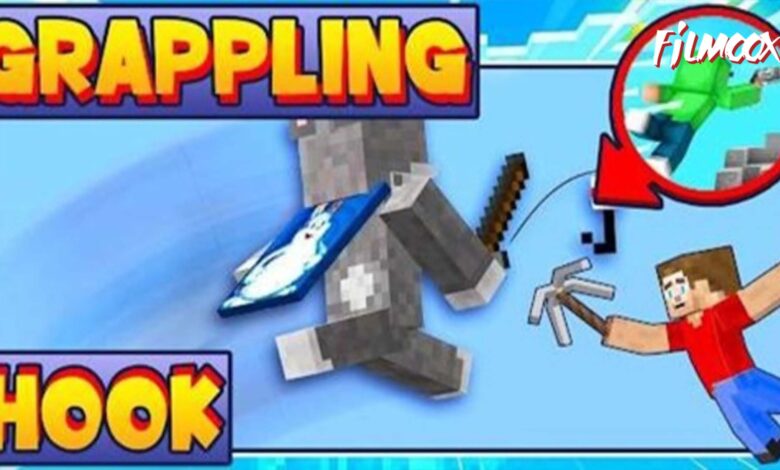 ماين كرافت مود Realistic Grapple Hooks